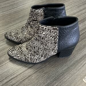 Freda Salvador pony hair and leather zebra ankle boots.  Size 7